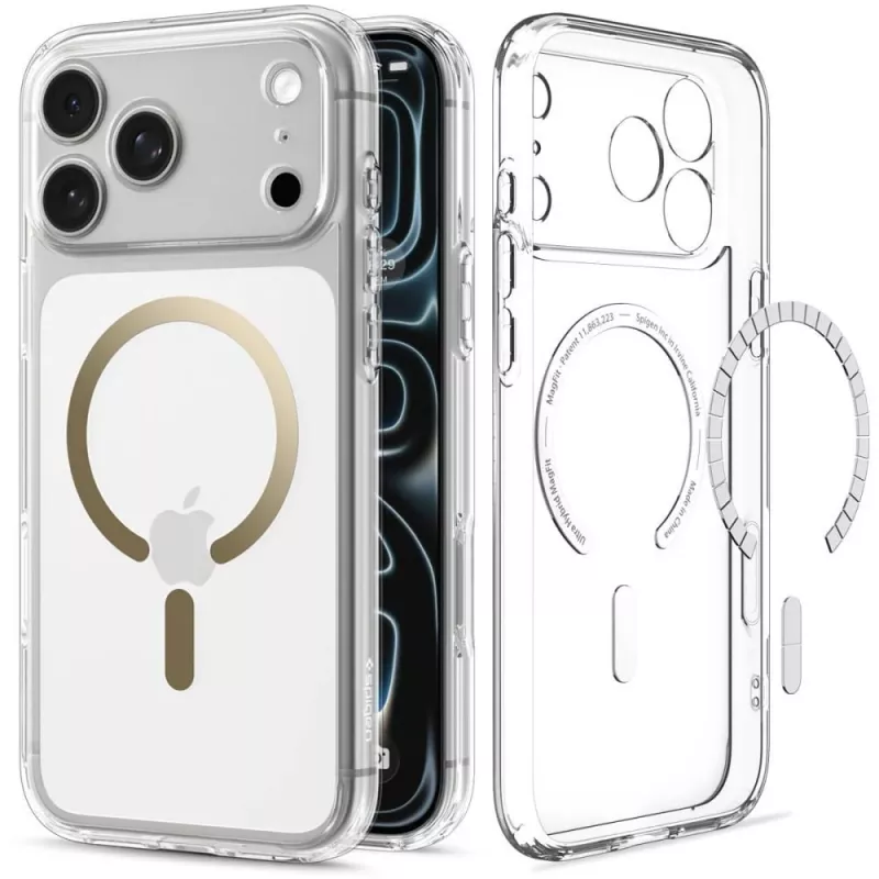 SPIGEN funda Ultra Hybrid MagSafe para iPhone 17 Pro Max / 18 Pro Max – transparente/oro
