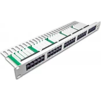 Wirewin panel ISDN de 50 puertos, 1U, gris claro patch panel (PANEL TEL 50)