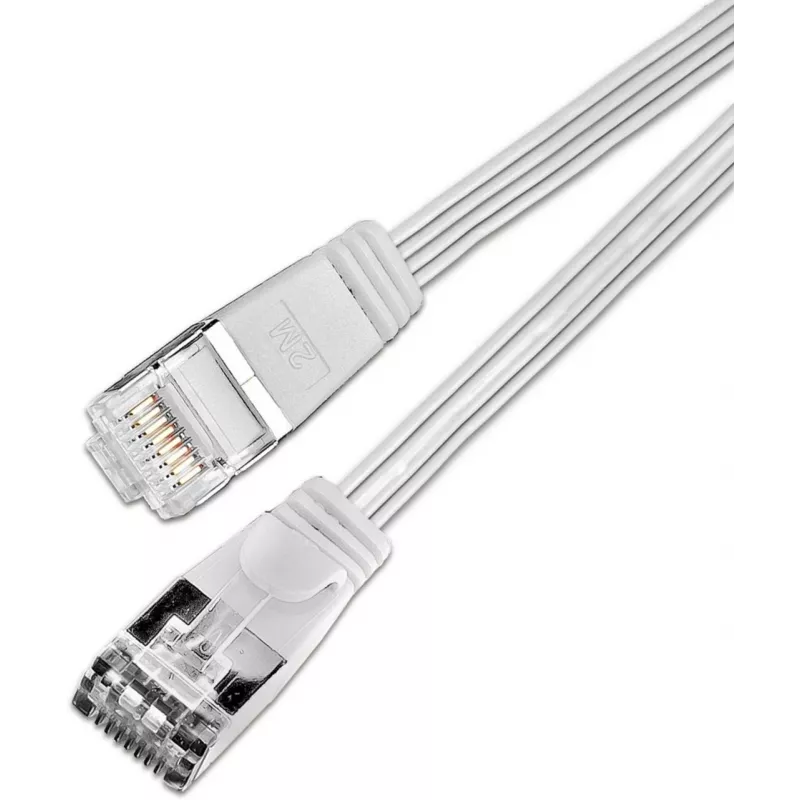 Wirewin Triotronik Cable de red Ethernet Slim Cat6 U/FTP de 0,15 m, conector RJ45 macho a macho, blanco (PKW-STP-SLIM-KAT6 0.15 WS)