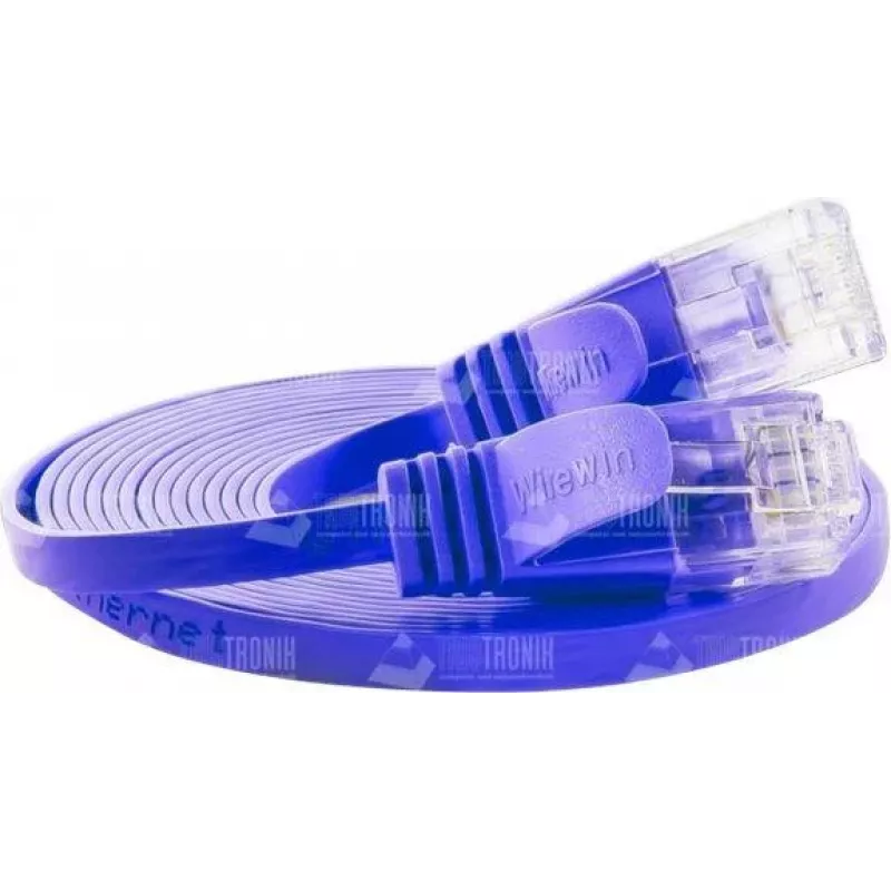 Wirewin Triotronik Cable de red Ethernet Slim Cat6 U/UTP de 0,15 m, conector RJ45 macho a macho, violeta PKW-SLIM-KAT6 0.15 VT