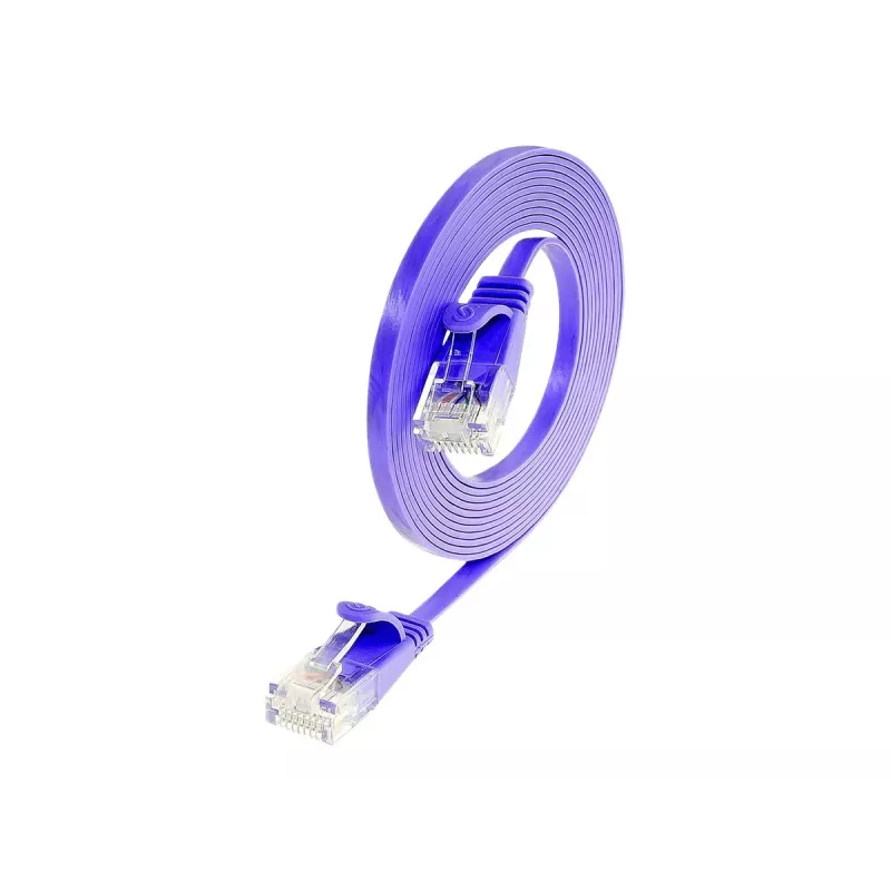 Wirewin Triotronik Cable de red Ethernet Slim Cat6 U/UTP de 0,15 m, conector RJ45 macho a macho, violeta PKW-SLIM-KAT6 0.15 VT