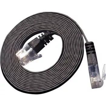 Wirewin Triotronik PKW-SLIM-KAT6 10.0 SW - Cable de parcheo Ethernet Cat6 U/UTP Slim de 10 m, RJ45 conector macho a conector macho, negro
