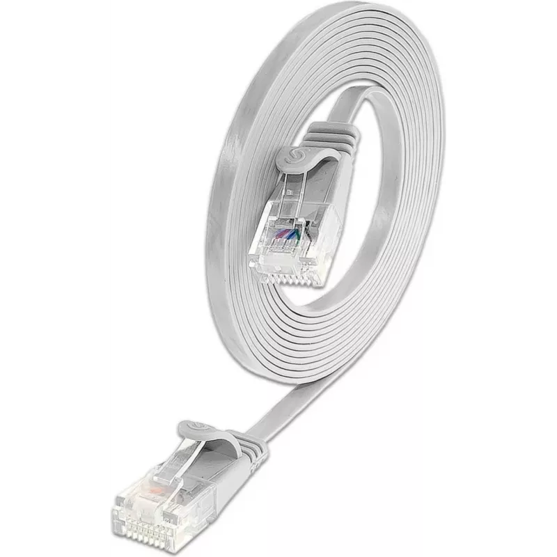 Wirewin Triotronik PKW-SLIM-KAT6 20.0 WS - Cable de parcheo Ethernet Cat6 U/UTP Slim blanco de 20 m, RJ45 conector macho a conector macho, Gigabit
