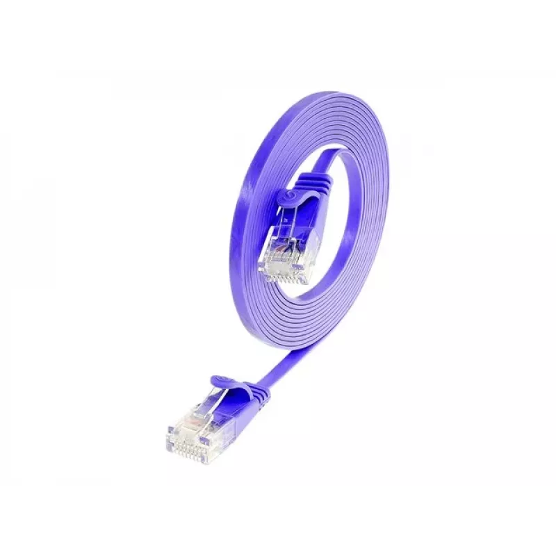 Wirewin Triotronik Cable de parcheo Cat6 U/UTP, 3 m, RJ45 a RJ45, conector macho a conector macho, cobre, violeta PKW-SLIM-KAT6 3.0 VT