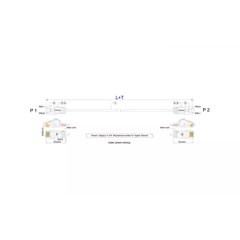 Wirewin Triotronik U/UTP Cat6 Cable de red 1m conector RJ45 macho a macho Gigabit Ethernet (PKW-LIGHT-K6 1.0)