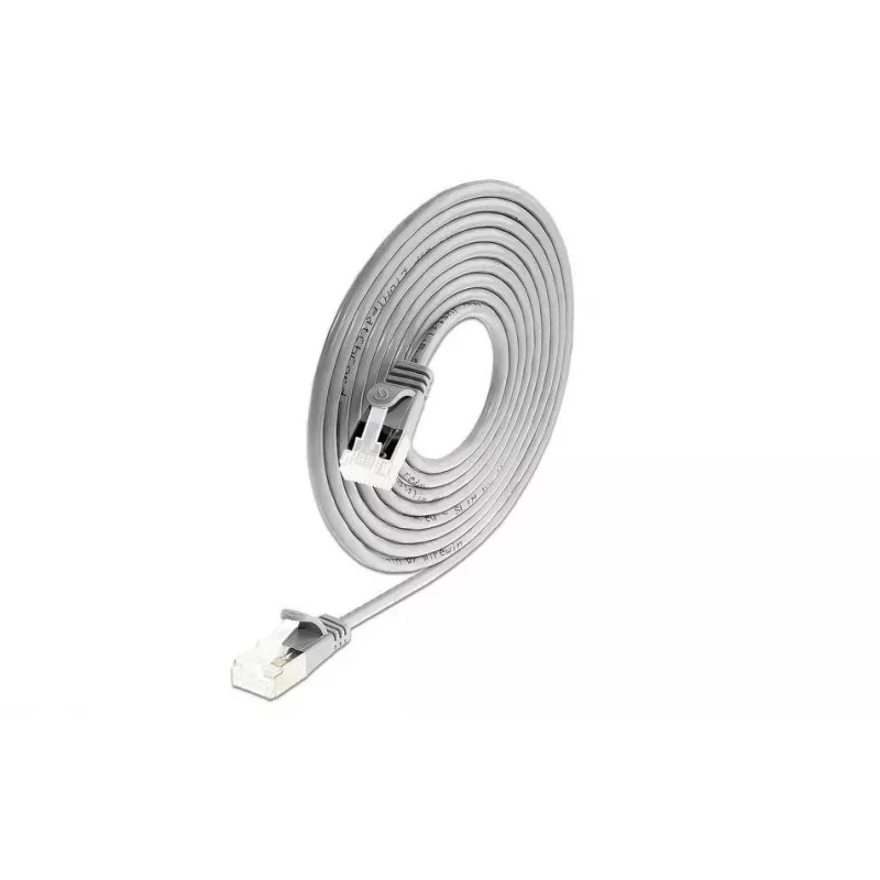 Wirewin PKW-LIGHT-STP-K6A 5.0 Cat 6a U/FTP Slim Round Cable de conexión, PoE, 5 m, gris