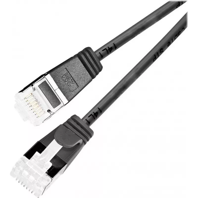 Wirewin Cable de parcheo Slim U/FTP Cat 6a negro 7,0 m PKW-LIGHT-STP-K6A 7.0 SW