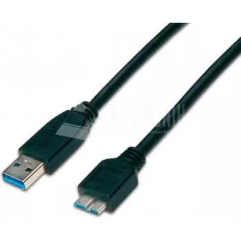 Wirewin USB 3.0 A-MB MM 3.0 SW - Cable USB-A a Micro-B de 3m, negro