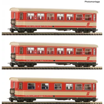 Roco 6240004 H0e Set de 3 piezas vagones de pasajeros ÖBB