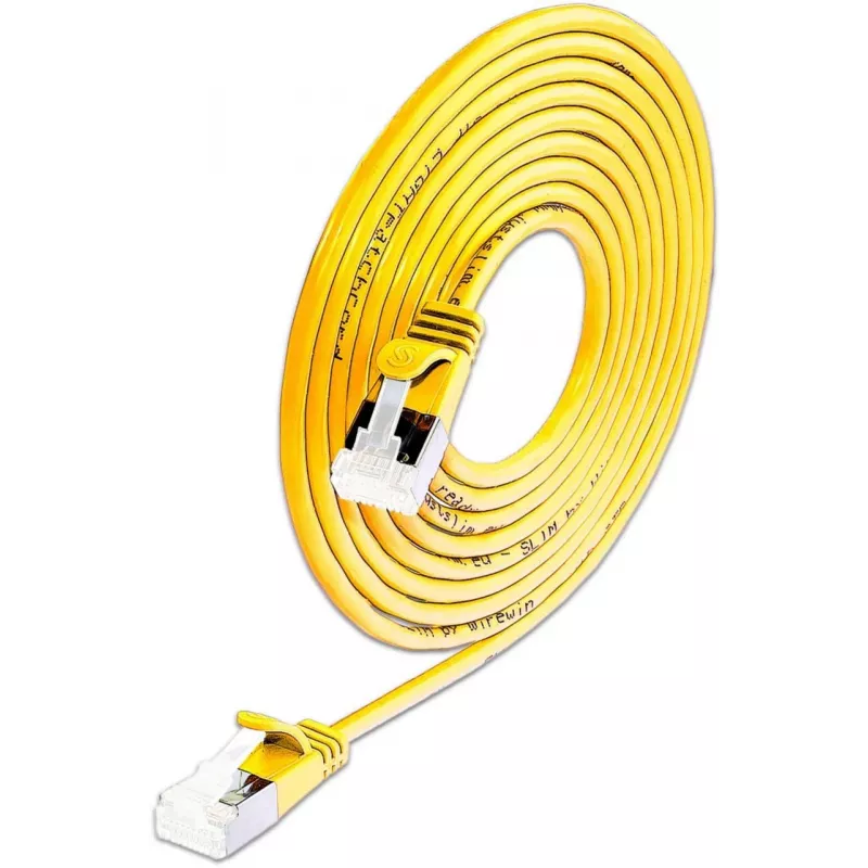 Wirewin SLIM-LS-K6A 0.15 YE 50 Cable de red Cat6a U/FTP Slim Ethernet, 0,15 m, amarillo, pack de 50