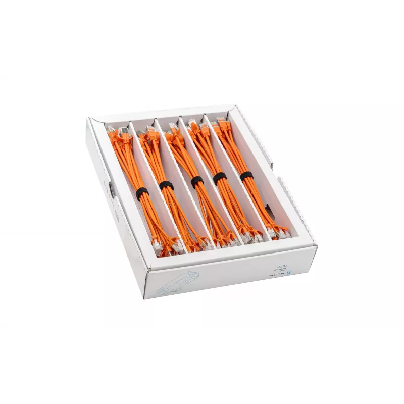 Wirewin SLIM-LS-K6A 0,25 OR 50 Cable de red Cat6a U/FTP Slim Ethernet, 0,25 m, naranja, pack de 50