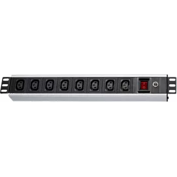 Wirewin NVL9 SAI versión 19 pulgadas 1U Rackmount PDU, 9 salidas IEC C13, entrada IEC C14, 10A, negro