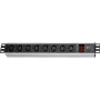Wirewin NVL9 SAI versión 19 pulgadas 1U Rackmount PDU, 9 salidas IEC C13, entrada IEC C14, 10A, negro