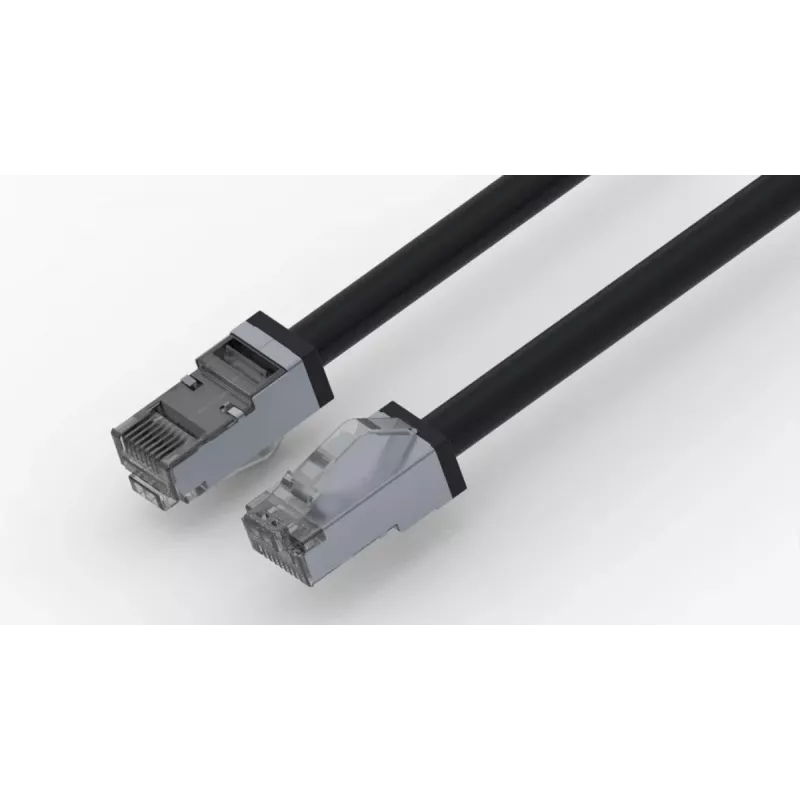 Wirewin cable patch exterior Cat6A, funda PUR anti-UV, S/FTP, negro RJ45 (PKW-OUT-SF-K6A-PUR 50.0)