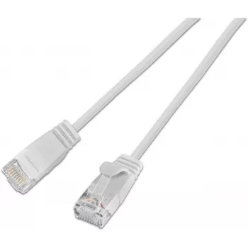 Wirewin SLIM KAT6A 10 Gigabit Light cable patch redondo, U/UTP, Ø 3,6 mm, blanco (SLIM-L-UU-K6A 0.1 WT)