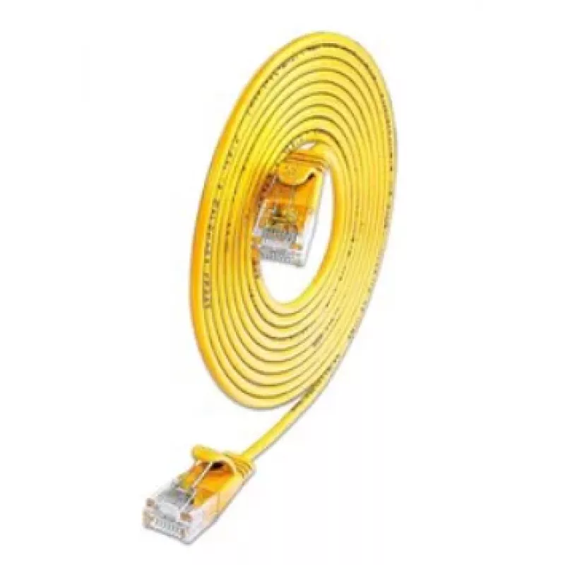 Wirewin SLIM KAT6A 10 Gigabit Light cable patch, U/UTP, Ø 3,6 mm, amarillo, 0,1 m SLIM-L-UU-K6A 0.1 YE