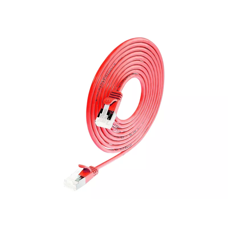 Wirewin Cable Light Redondo U/FTP Cat 6a Rojo 0,1m Slim Flexible PoE PKW-LIGHT-STP-K6A 0.1 RT