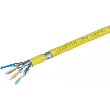 Wirewin Cable de instalación Cat.7 S/FTP, 1200MHz, LSOH3, conductor macizo, optimizado para PoE, 500m, VKW SFTP K7A L3 500SXQ