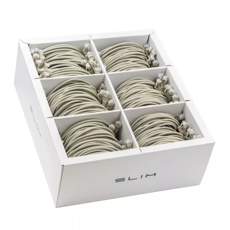 Wirewin SLIM KAT6A Cable de red Light Gigabit 10, 0,5 m, U/FTP, Ø 3,8 mm, Gris, pack de 90 (SLIM-LS-K6A 0.5 90)