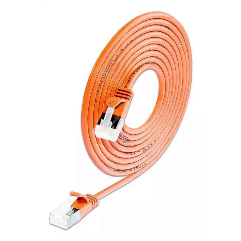 Wirewin SLIM-LS-K6A 0,15 OR 50 Cable de red Ethernet Slim Cat6A, 0,15 m, U/FTP, naranja, pack de 50