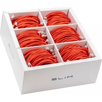 Wirewin SLIM-LS-K6A 0.5 RD 90 Cat6A Slim Cable de conexión, U/FTP, 10 Gbps, 0,5 m, rojo, pack de 90