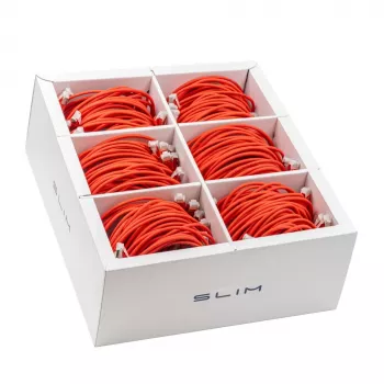 Wirewin SLIM-LS-K6A 0.5 RD 90 Cat6A Slim Cable de conexión, U/FTP, 10 Gbps, 0,5 m, rojo, pack de 90