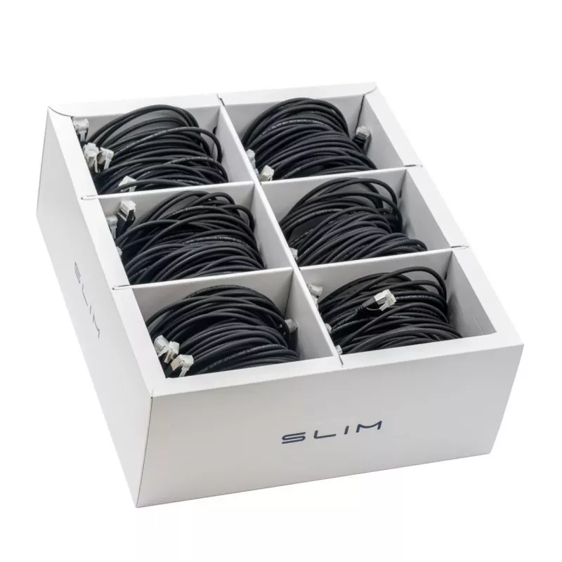 Wirewin SLIM-LS-K6A 1.0 BK 90 Cat6A U/FTP Cable de parcheo Ethernet Slim, 1,0 m, negro, pack de 90