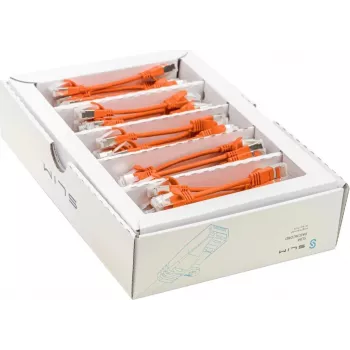 Wirewin SLIM-LS-K6A Cat6a U/FTP Cable de parcheo Ethernet, 0,1 m, naranja, pack de 50 SLIM-LS-K6A 0.1 OR 50