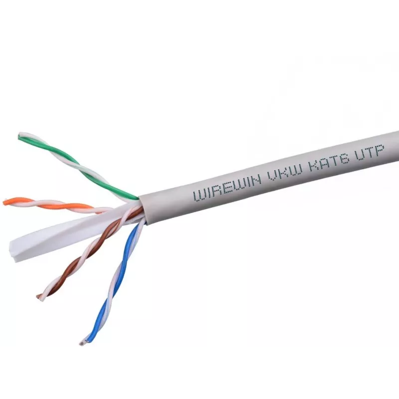 Wirewin Cat6 U/UTP Cable de instalación de red de cobre macizo, 305m caja desenrollable, 250MHz, gris (VKBOX KAT6 UTP 305.0)