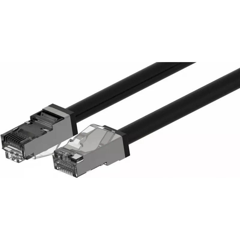 Wirewin Cable de parcheo para exteriores Cat.6A S/FTP, funda PUR anti-UV, negro, 0,5 m (PKW-OUT-SF-K6A-PUR 0.5)