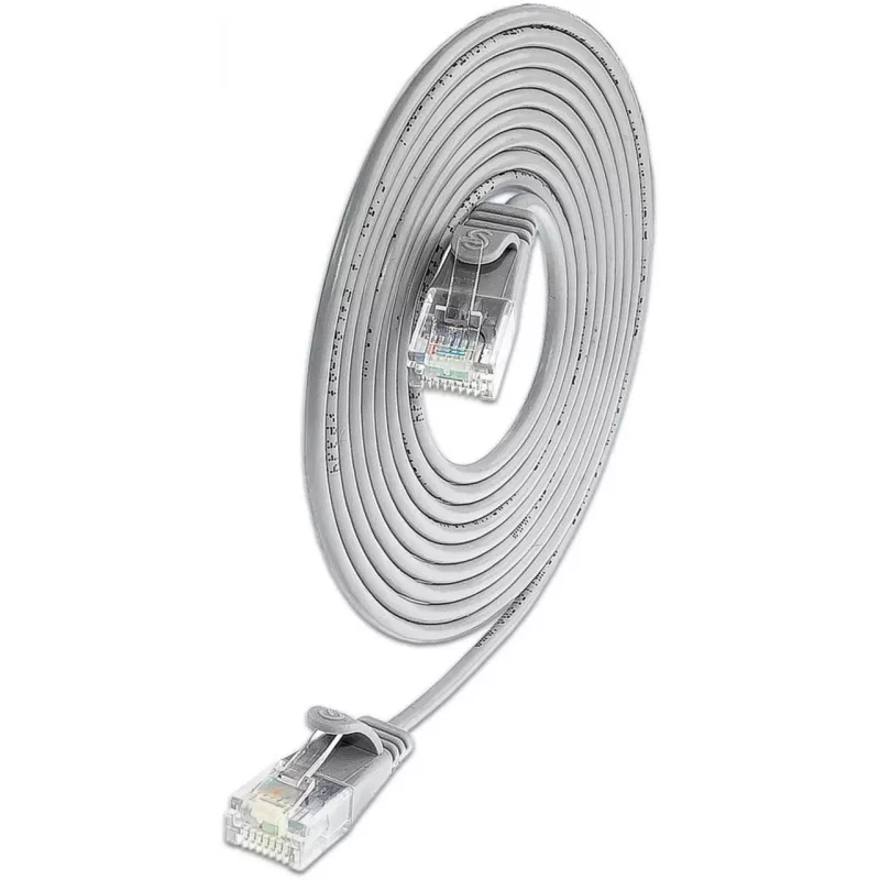 Wirewin SLIM KAT6A 10 Gigabit Light cable de parcheo redondo, U/UTP, Ø 3,6 mm, gris (SLIM-L-UU-K6A 0.1)