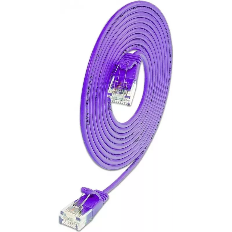 Wirewin SLIM KAT6A 10 Gigabit Light cable de parcheo redondo, U/UTP, Ø 3,6 mm, violeta (SLIM-L-UU-K6A 0.25 VT)