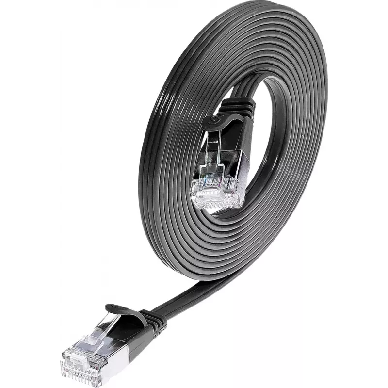 Wirewin SLIM KAT6 Cable de parcheo plano U/FTP negro 0,75 m PKW-STP-SLIM-KAT6 0.75 SW