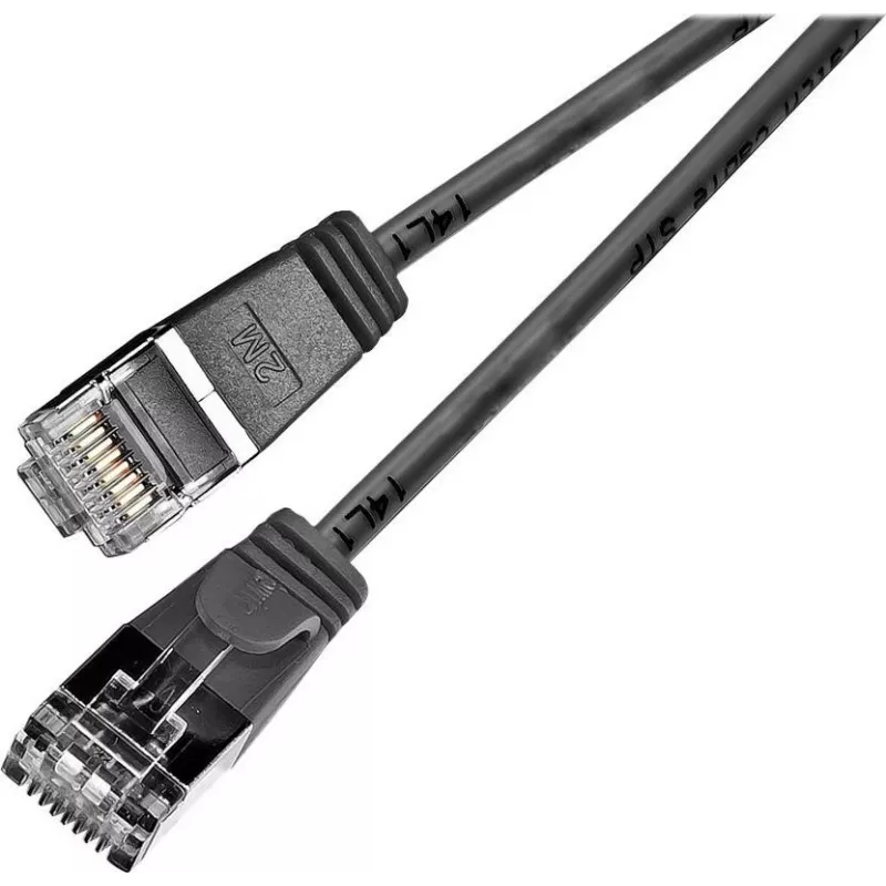 Wirewin Triotronik PKW-LIGHT-STP-K6 1.0 SW Cable de parcheo Cat6 STP conector RJ-45 macho a macho 1m negro