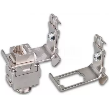 Wirewin Adaptador para carril DIN para montaje de conectores hembra Keystone, sistema Keystone metálico (WKS DIN RAIL HOLDER 1)