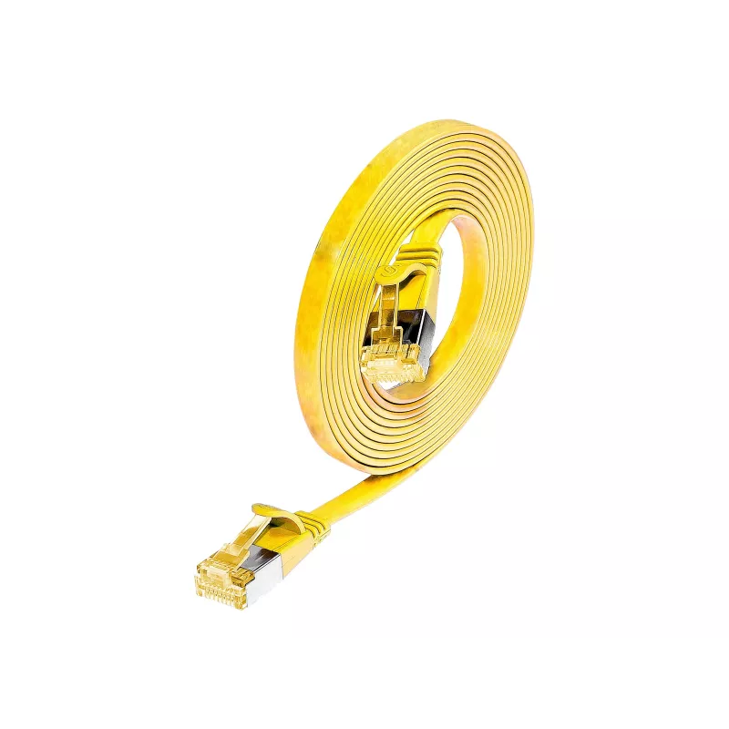 Wirewin Cable de red Cat6a U/FTP Slim RJ45 - 5 m, amarillo PKW-STP-SLIM-K6A 5.0 GE