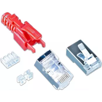 Wirewin MOD SL KAT6A STP 10 RT conector RJ-45, Cat.6A, STP, sin herramientas, rojo, pack de 10