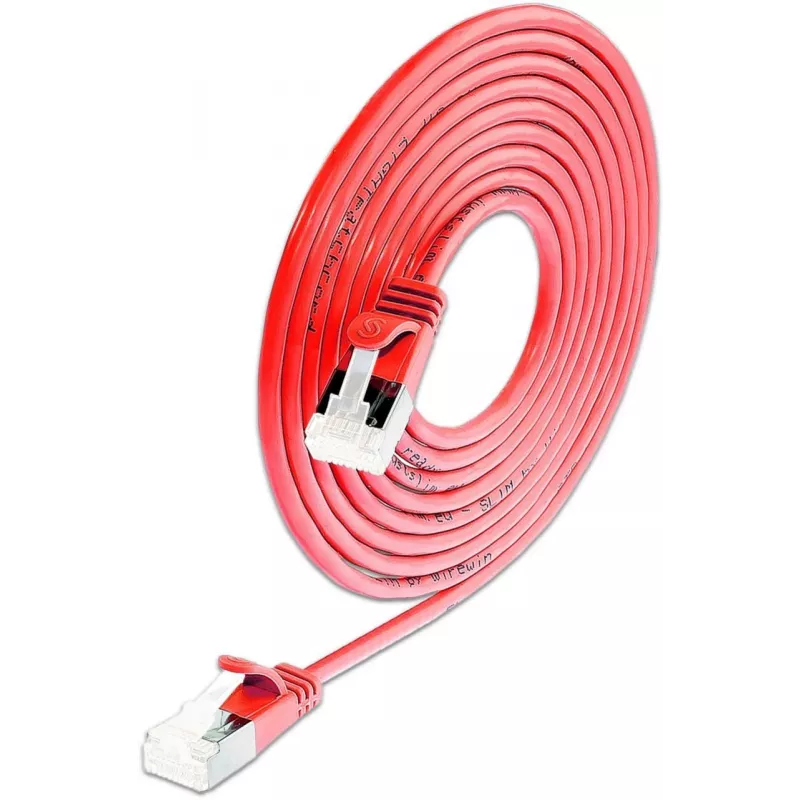 Wirewin SLIM KAT6A 10 Gigabit Light cable de red, 0,15 m, U/FTP, Ø 3,8 mm, rojo, pack de 50 SLIM-LS-K6A 0.15 RD 50