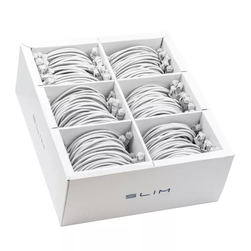 Wirewin SLIM-LS-K6A 1.5 WT 60 - cable de red Slim Cat.6A, U/FTP, 1,5 m, blanco, pack de 60