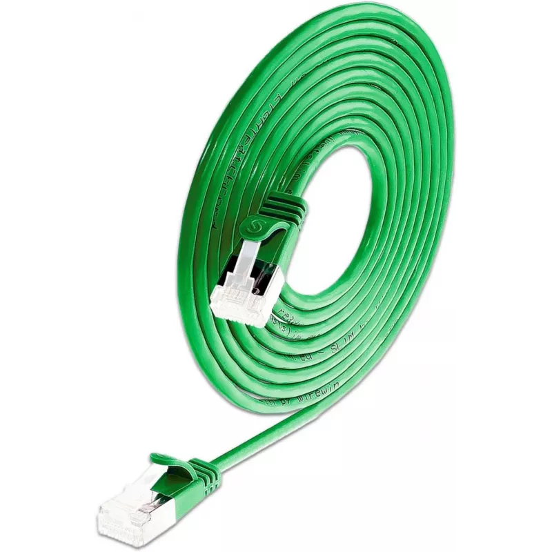 Wirewin SLIM-LS-K6A 0.15 GN 50 - cable de red Ethernet Slim Cat6a U/FTP, 0,15 m, verde, pack de 50