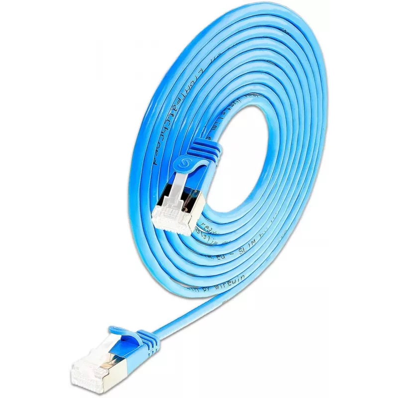 Wirewin SLIM-LS-K6A 0.15 BL 50 cable de red Ethernet Slim Cat6A, 0,15 m, U/FTP, azul, pack de 50