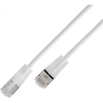 Wirewin SLIM KAT6A 10 Gigabit Light cable de red, U/FTP, conectores translúcidos, 0,5 m, blanco SLIM-L-UF-K6A-TL 0.5 WT