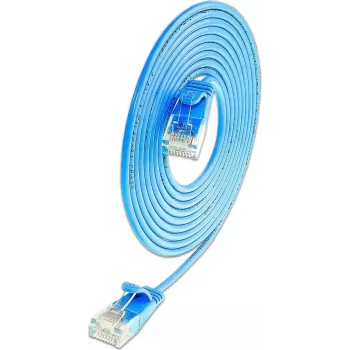 Wirewin SLIM-L-UU-K6A 0.1 BL Cat6a U/UTP Slim Cable de conexión, 10 Gbps, azul