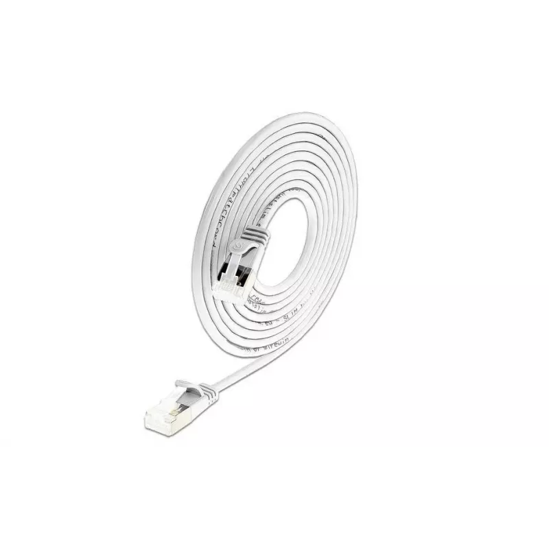 Wirewin cable de red Light redondo U/FTP Cat 6a blanco 5,0 m delgado, blindado, PoE, cable flexible fino para aplicaciones especiales (PKW-LIGHT-STP-K6A 5.0 WS)
