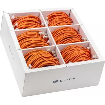 Wirewin SLIM-LS-K6A 0.5 OR 90 Cable de red Slim Cat.6A U/FTP, 0,5m, naranja, pack de 90