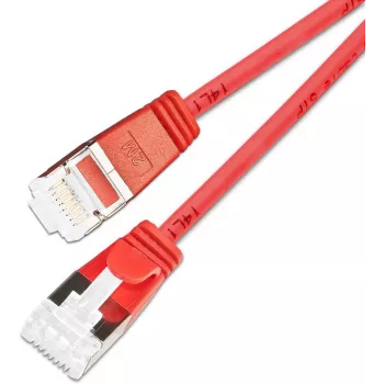 Cable de red SLIM KAT6A 10 Gigabit Light Wirewin, U/FTP, 3,8mm, rojo, 0,15m PKW-LIGHT-STP-K6A 0.15 RT