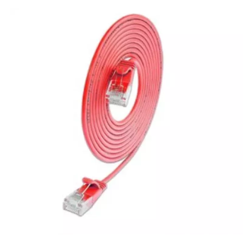 Cable de red SLIM KAT6A 10 Gigabit Light redondo Wirewin, U/UTP, Ø 3,6 mm, rojo (SLIM-L-UU-K6A 0.1 RD)