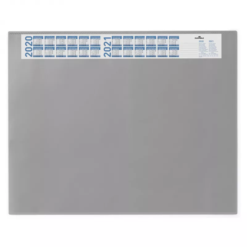 DURABLE protector de escritorio con lámina transparente y calendario 65x52 cm gris