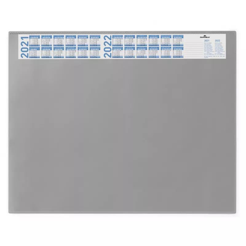 DURABLE protector de escritorio con lámina transparente y calendario 65x52 cm gris