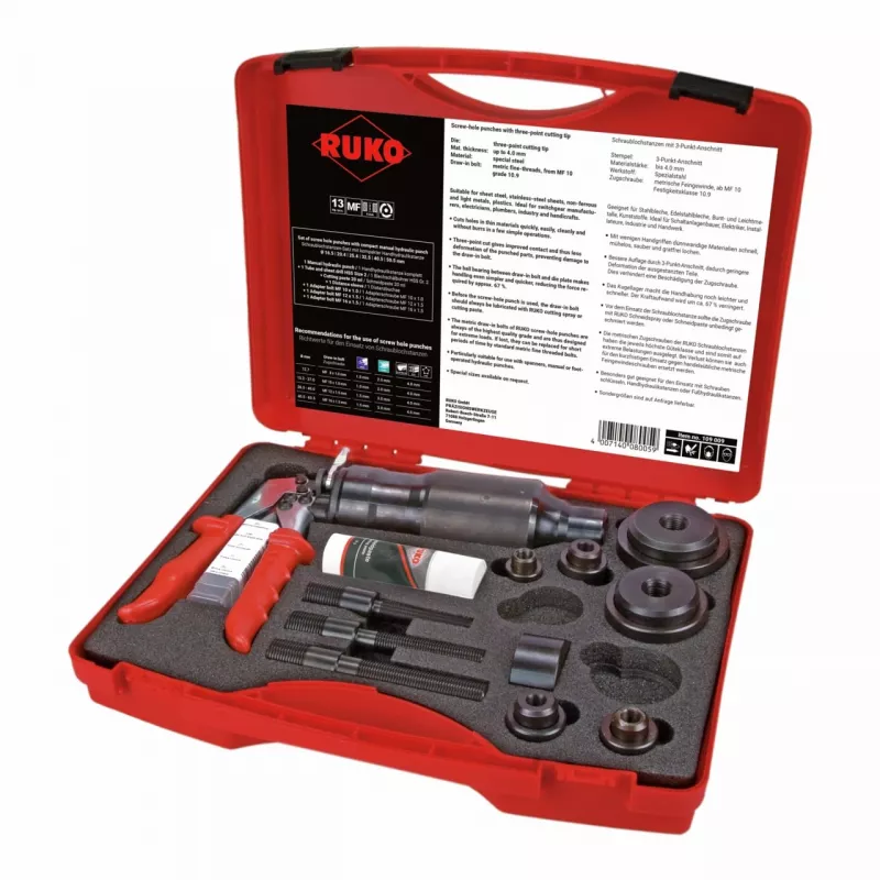 RUKO SLS-Set-15tlg-RU set de punzonadora hidráulica manual